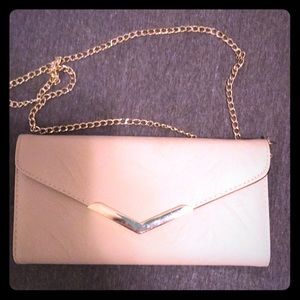 Clutch with gold chain